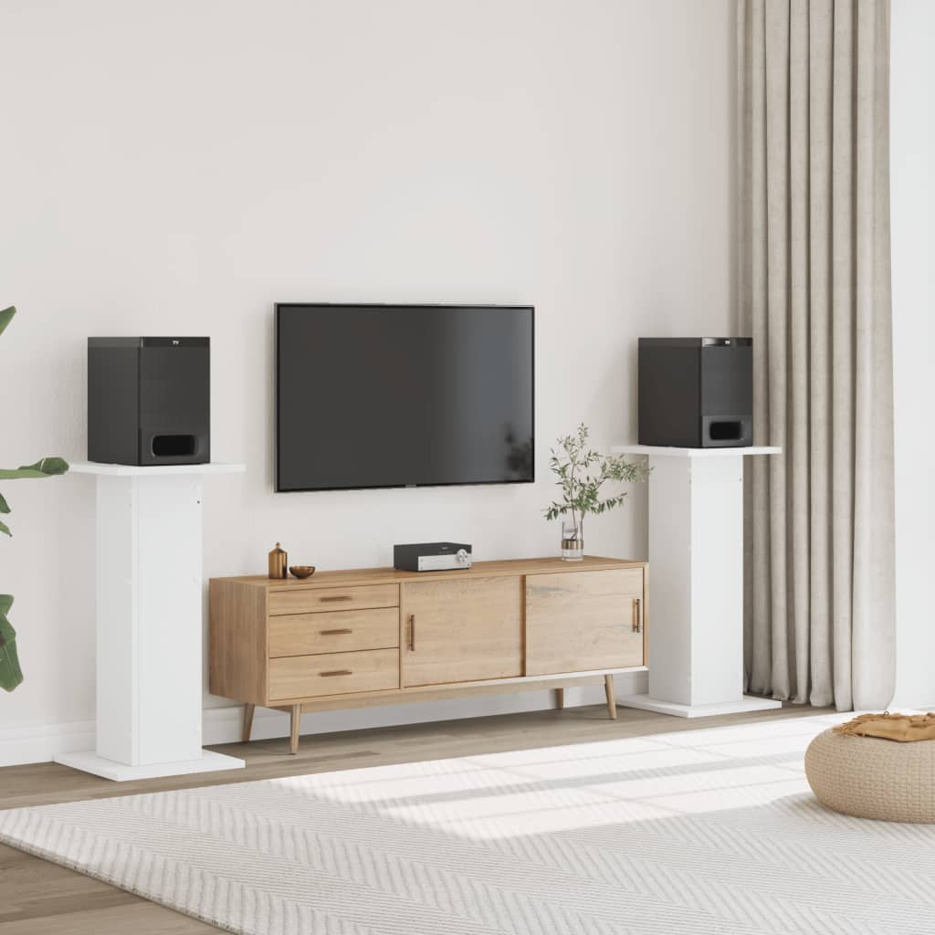 Stalci za zvučnike 2 kom bijeli 30x30x95 cm konstruirano drvo