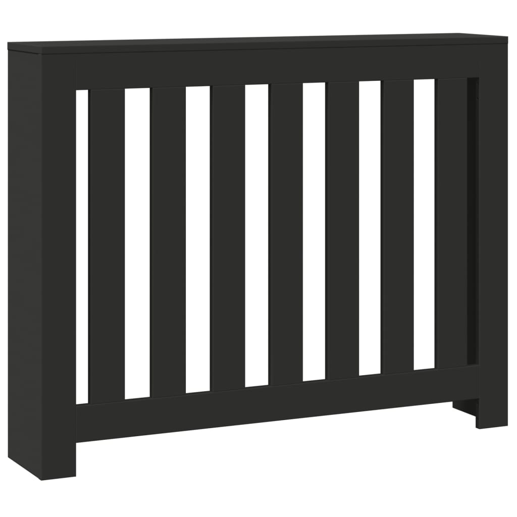 Pokrov za radijator crni 104 x 20 x 82 cm konstruirano drvo
