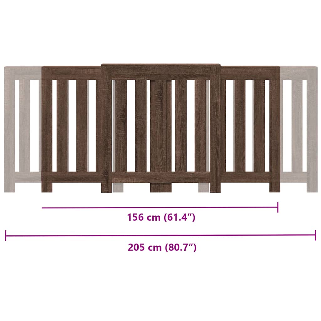 Pokrov za radijator hrasta sonome 205x21,5x83,5 cm
