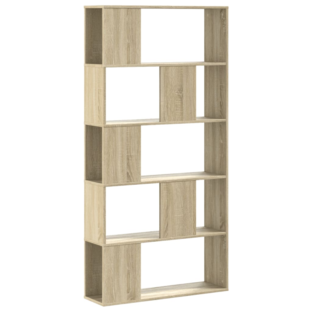 Regal za knjige s 5 razina boja hrasta 80,5x23,5x162,5cm drveni