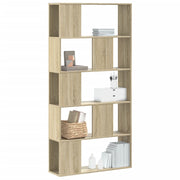 Regal za knjige s 5 razina boja hrasta 80,5x23,5x162,5cm drveni