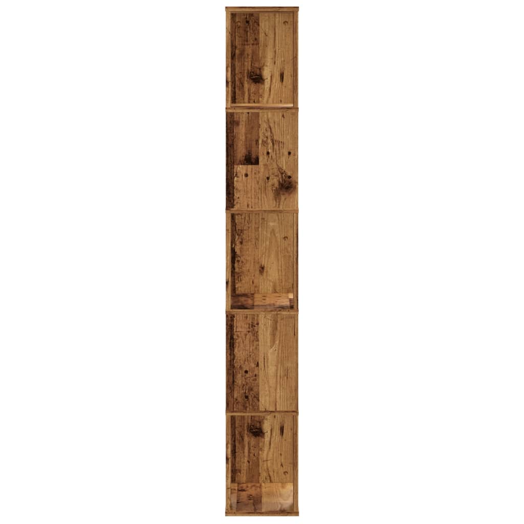 Regal za knjige 5 razina boja staro drvo 45x23,5x162,5cm drveni