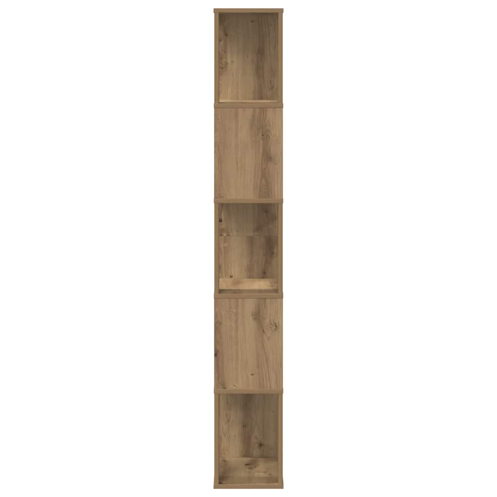Regal za knjige s 5 razina boja hrasta 45x23,5x162,5 cm drveni