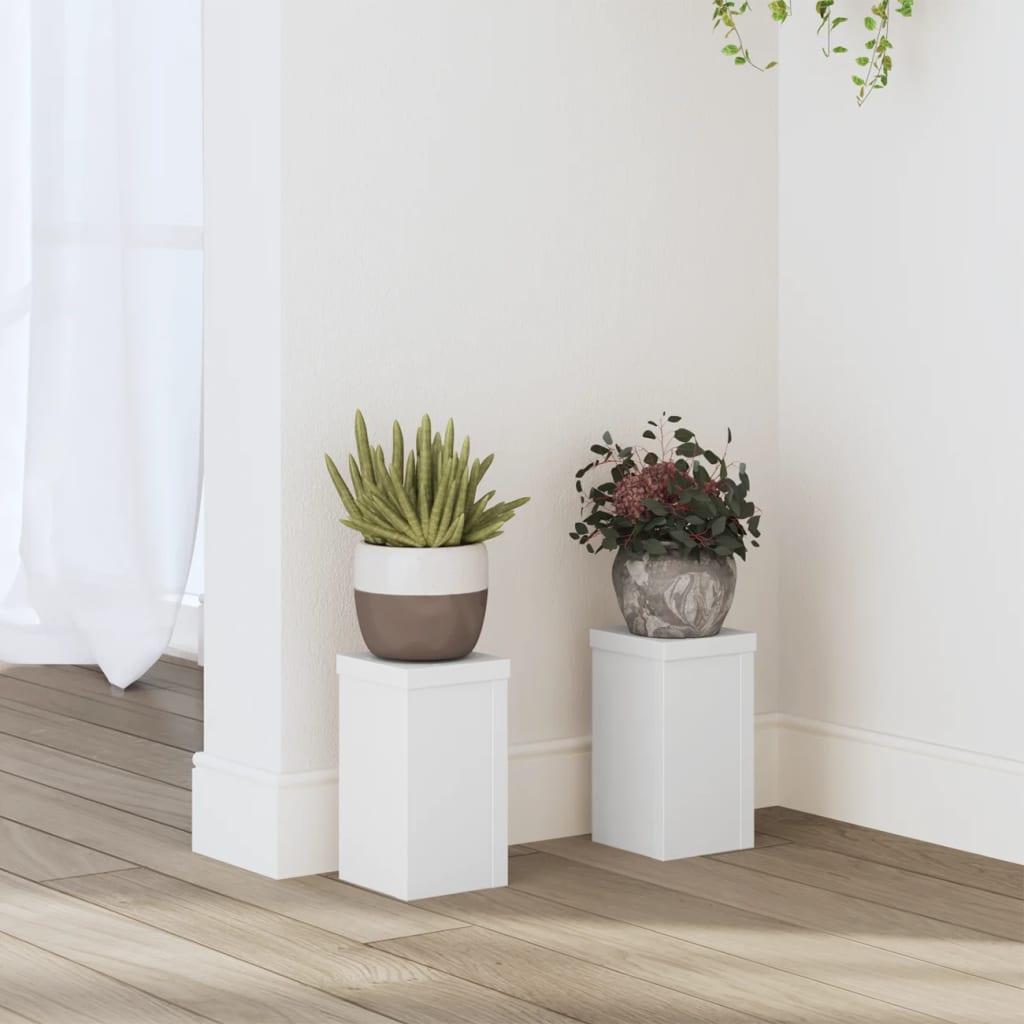 Stalci za biljke 2 kom bijeli 10x10x18 cm konstruirano drvo
