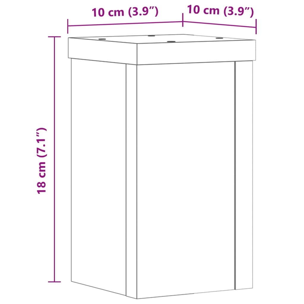 Stalci za biljke 2 kom crni 10x10x18 cm konstruirano drvo
