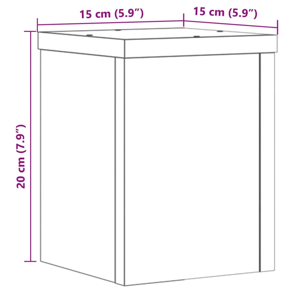 Stalci za biljke 2 kom boja hrasta 15x15x20 cm drveni