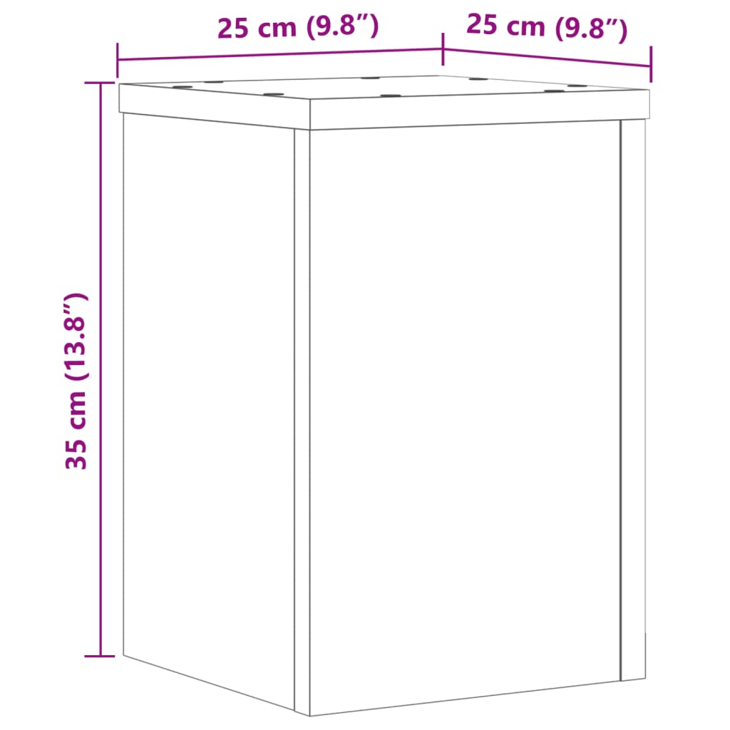 Stalci za biljke 2 kom boja hrasta 25x25x35 cm drveni
