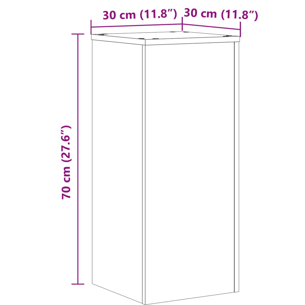 Stalci za biljke 2 kom bijeli 30 x 30 x 70 cm konstruirano drvo