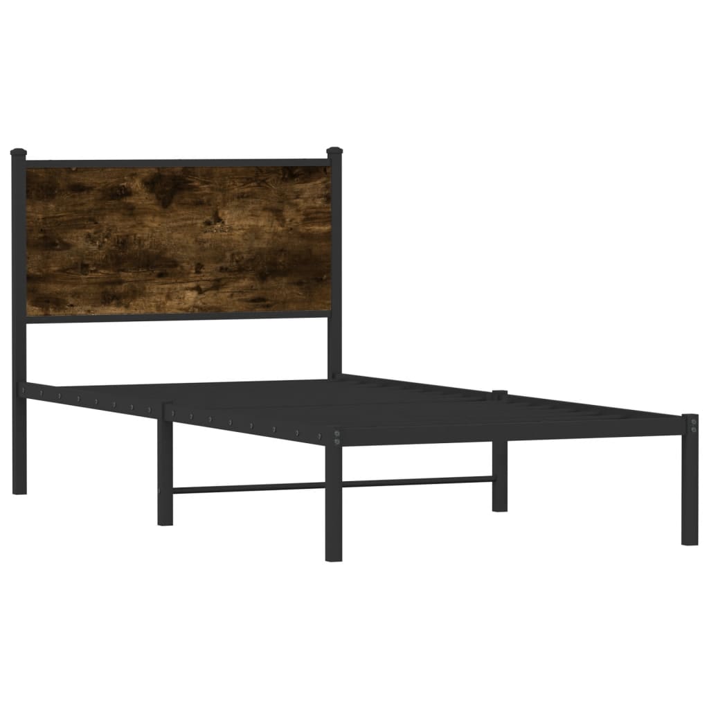 Metalni okvir kreveta bez madraca boja hrasta 80x200 cm
