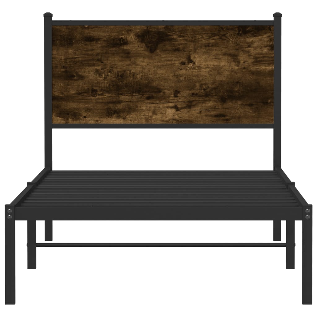 Metalni okvir kreveta bez madraca boja hrasta 80x200 cm