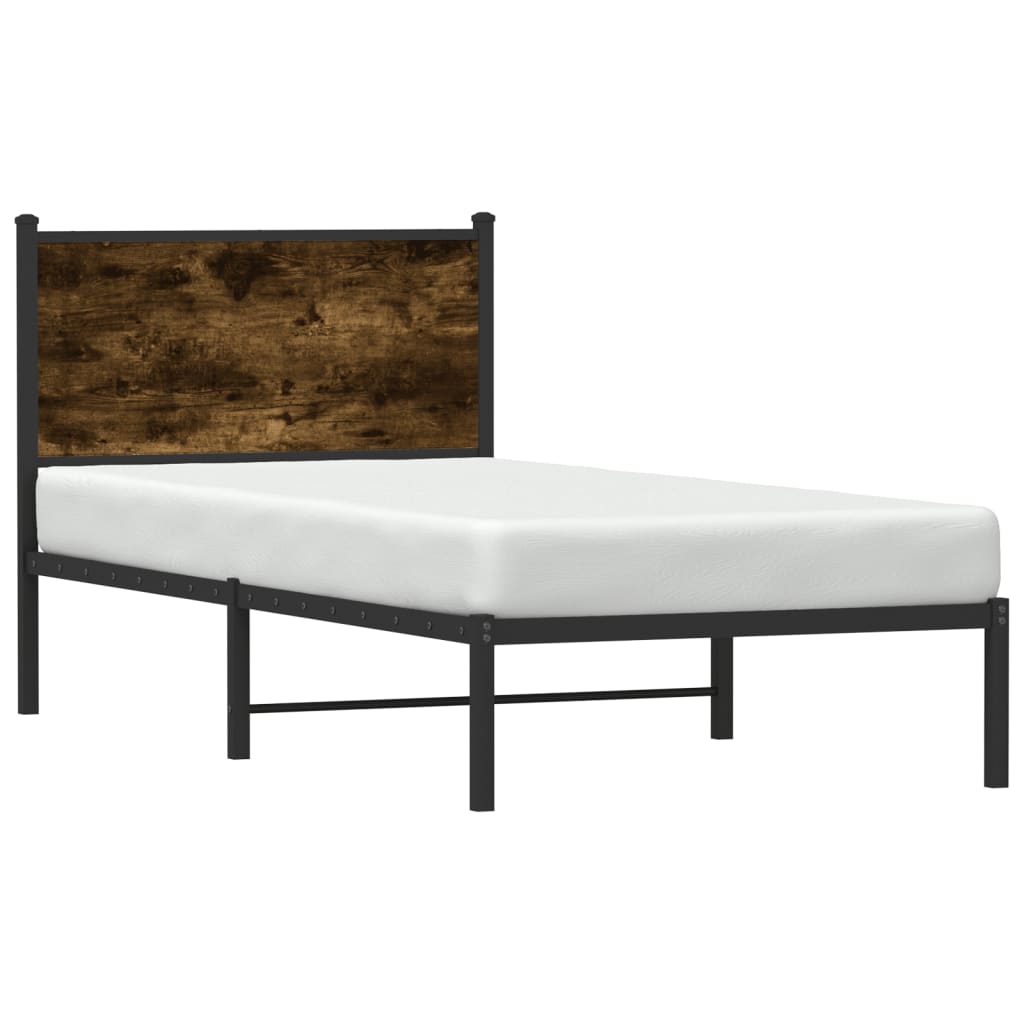 Metalni okvir kreveta bez madraca boja hrasta 90x200 cm
