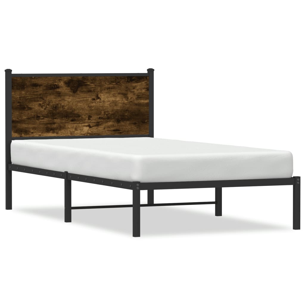 Metalni okvir kreveta bez madraca boja hrasta 100x190 cm