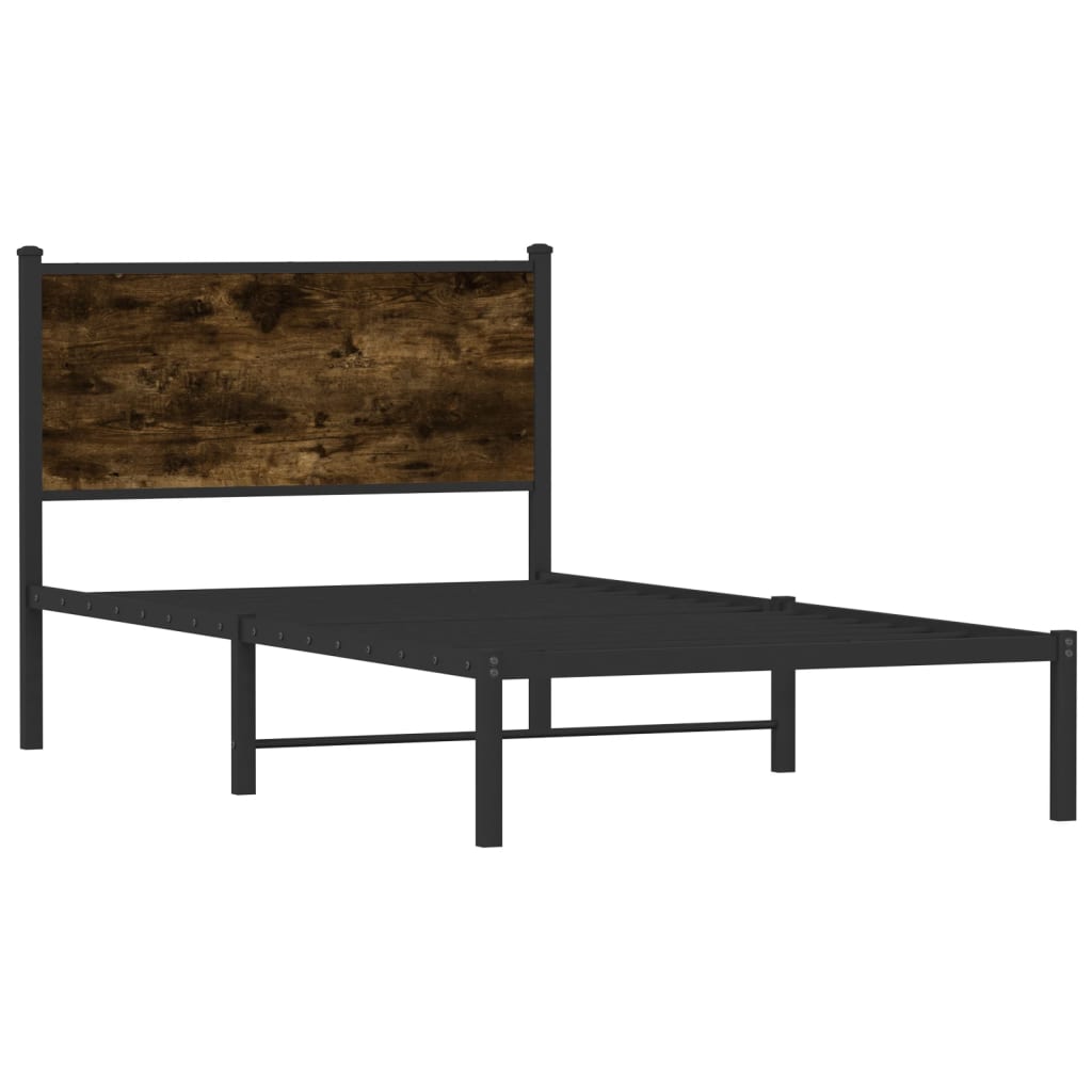 Metalni okvir kreveta bez madraca boja hrasta 107x203 cm