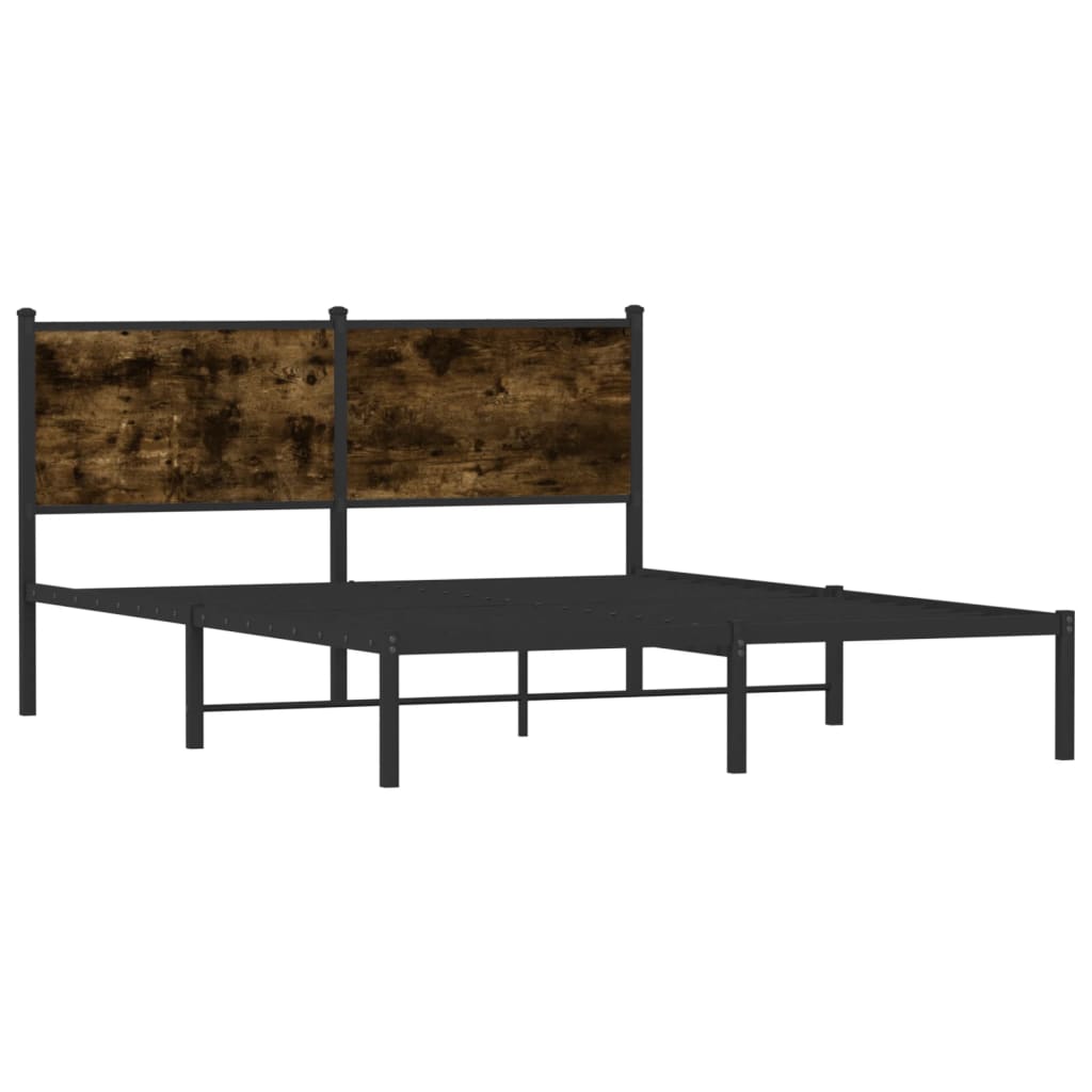 Metalni okvir kreveta bez madraca boja hrasta 140x200 cm