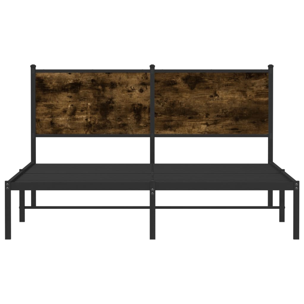 Metalni okvir kreveta bez madraca boja hrasta 140x200 cm