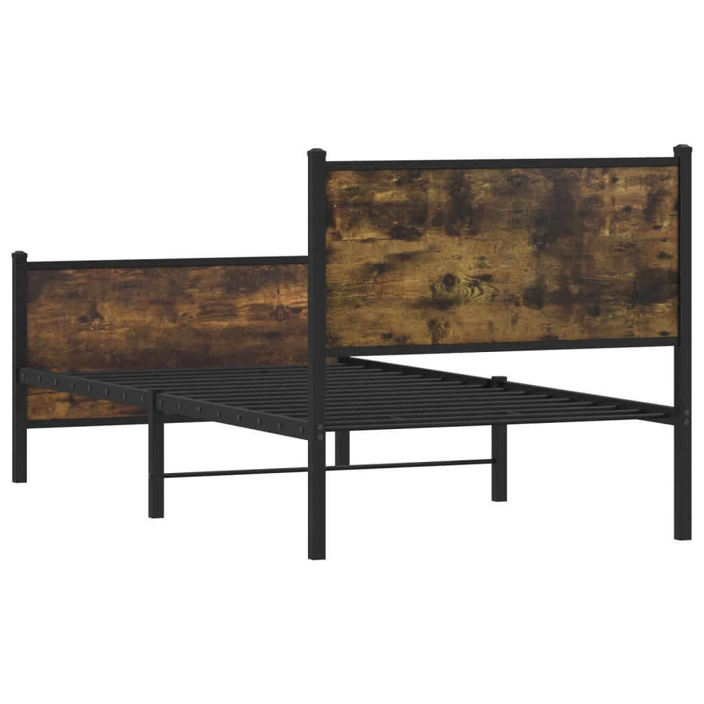 Metalni okvir kreveta bez madraca boja hrasta 90x190 cm