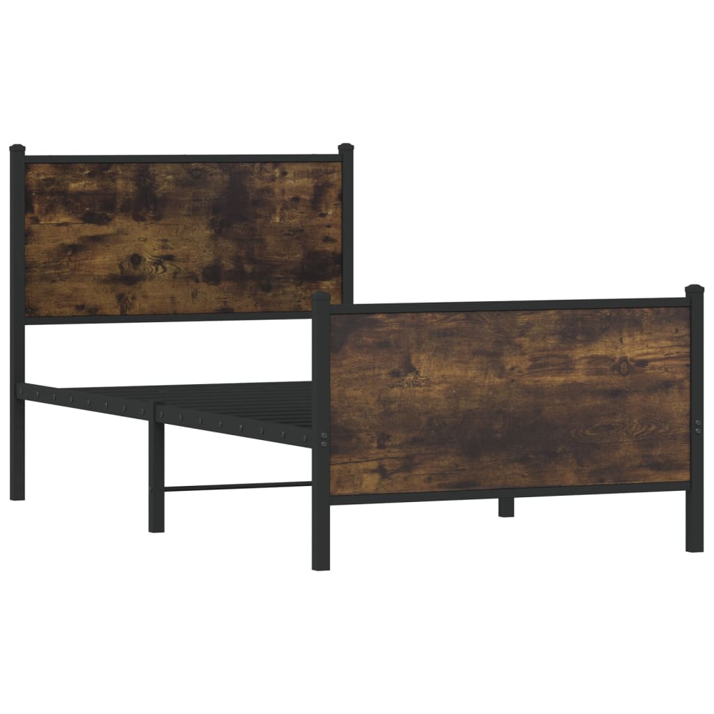 Metalni okvir kreveta bez madraca boja hrasta 90x200 cm