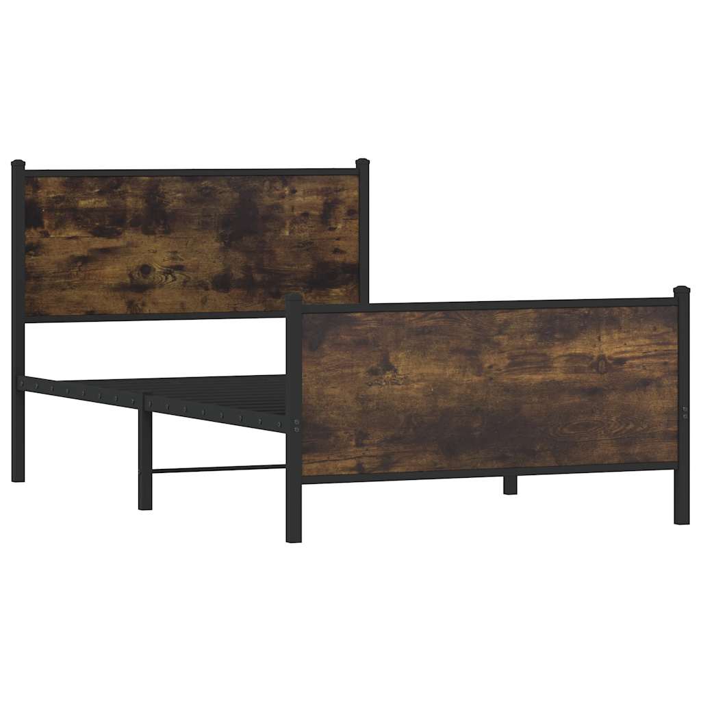 Metalni okvir kreveta bez madraca boja hrasta 100x190 cm