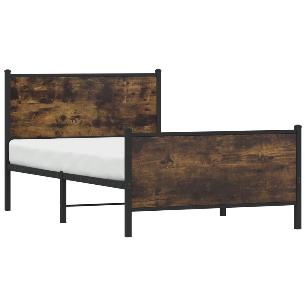 Metalni okvir kreveta bez madraca boja hrasta 100x190 cm