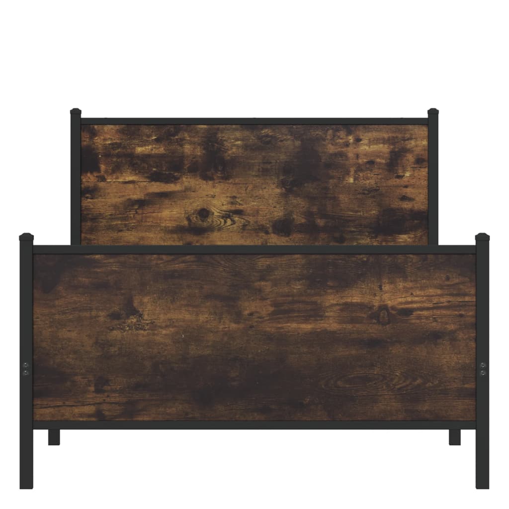Metalni okvir kreveta bez madraca boja hrasta 107x203 cm
