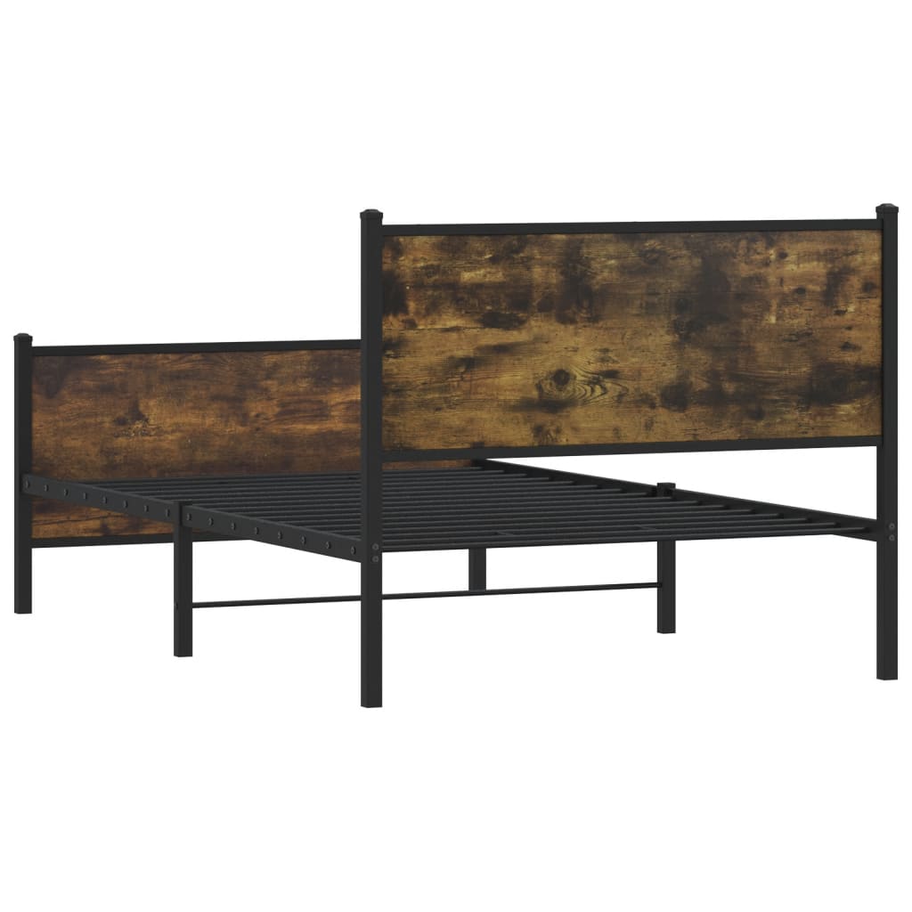 Metalni okvir kreveta bez madraca boja hrasta 107x203 cm