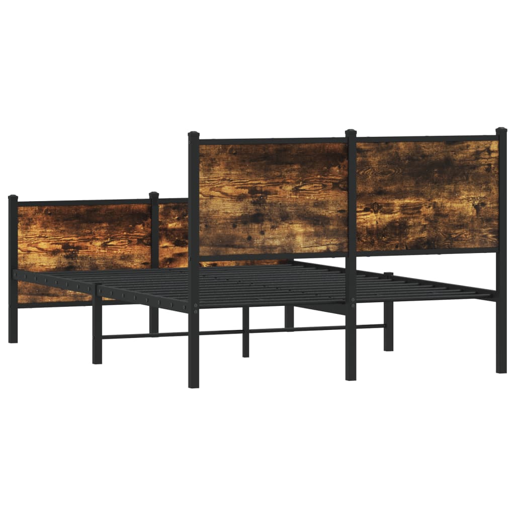 Metalni okvir kreveta bez madraca boja hrasta 120x200 cm