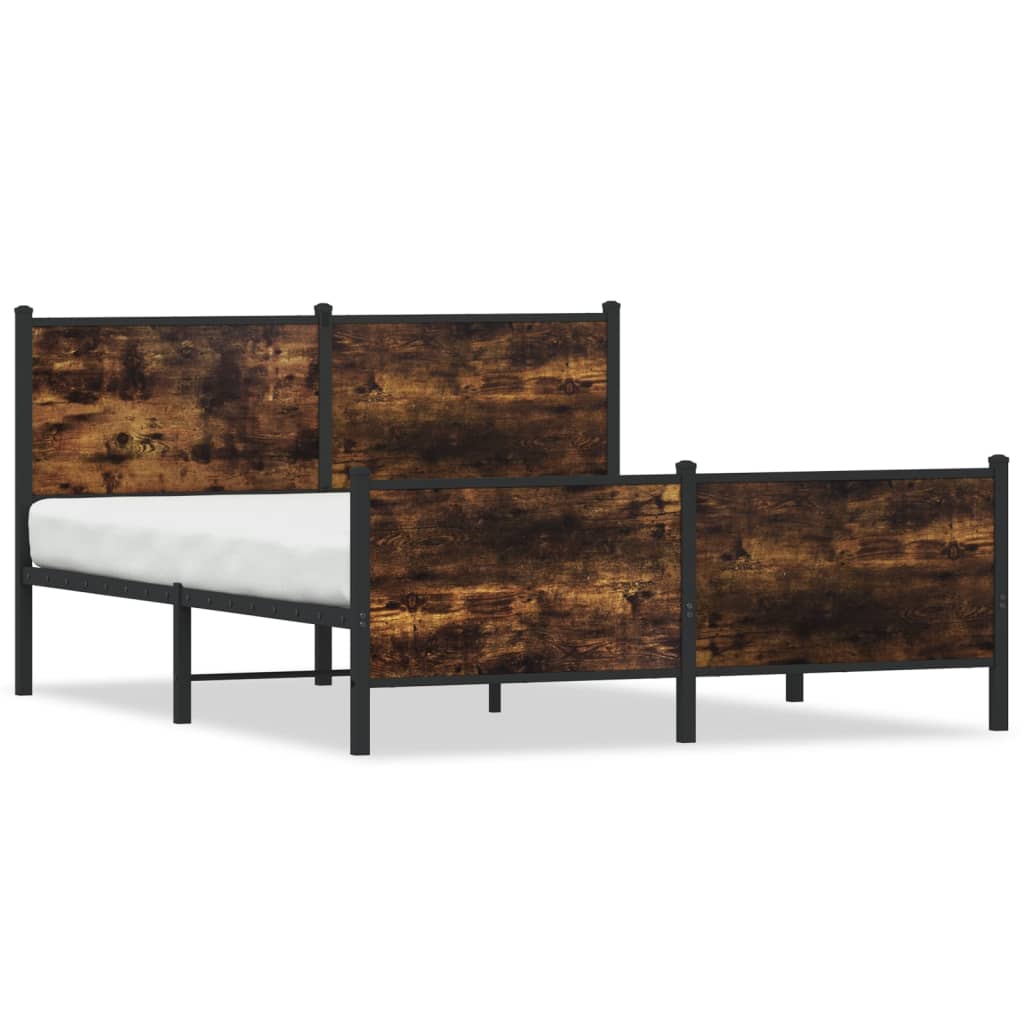 Metalni okvir kreveta bez madraca boja hrasta 137x190 cm