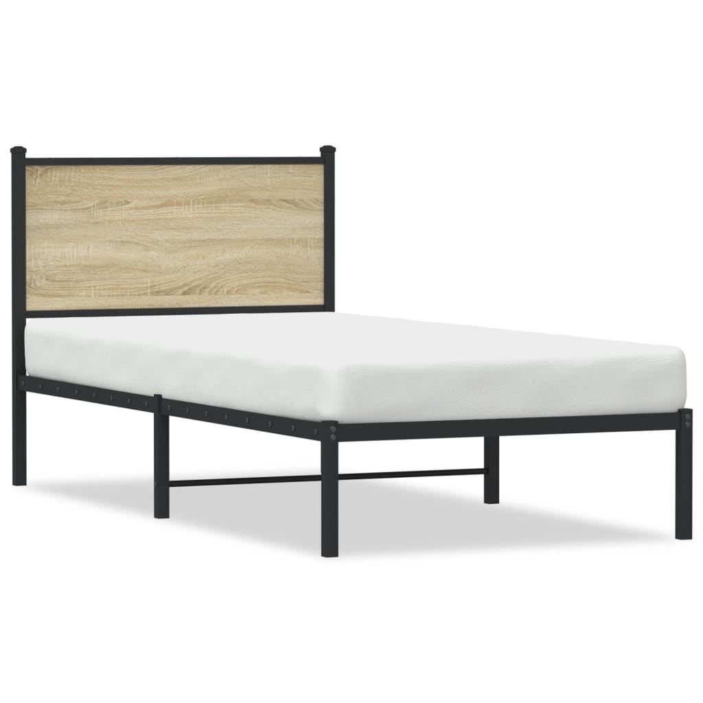 Metalni okvir kreveta bez madraca boja hrasta sonome 80x200 cm