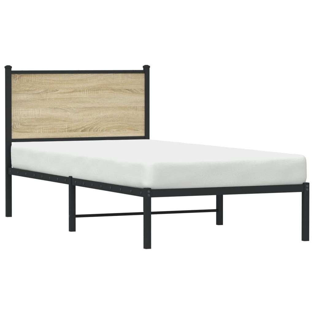 Metalni okvir kreveta bez madraca boja hrasta sonome 80x200 cm