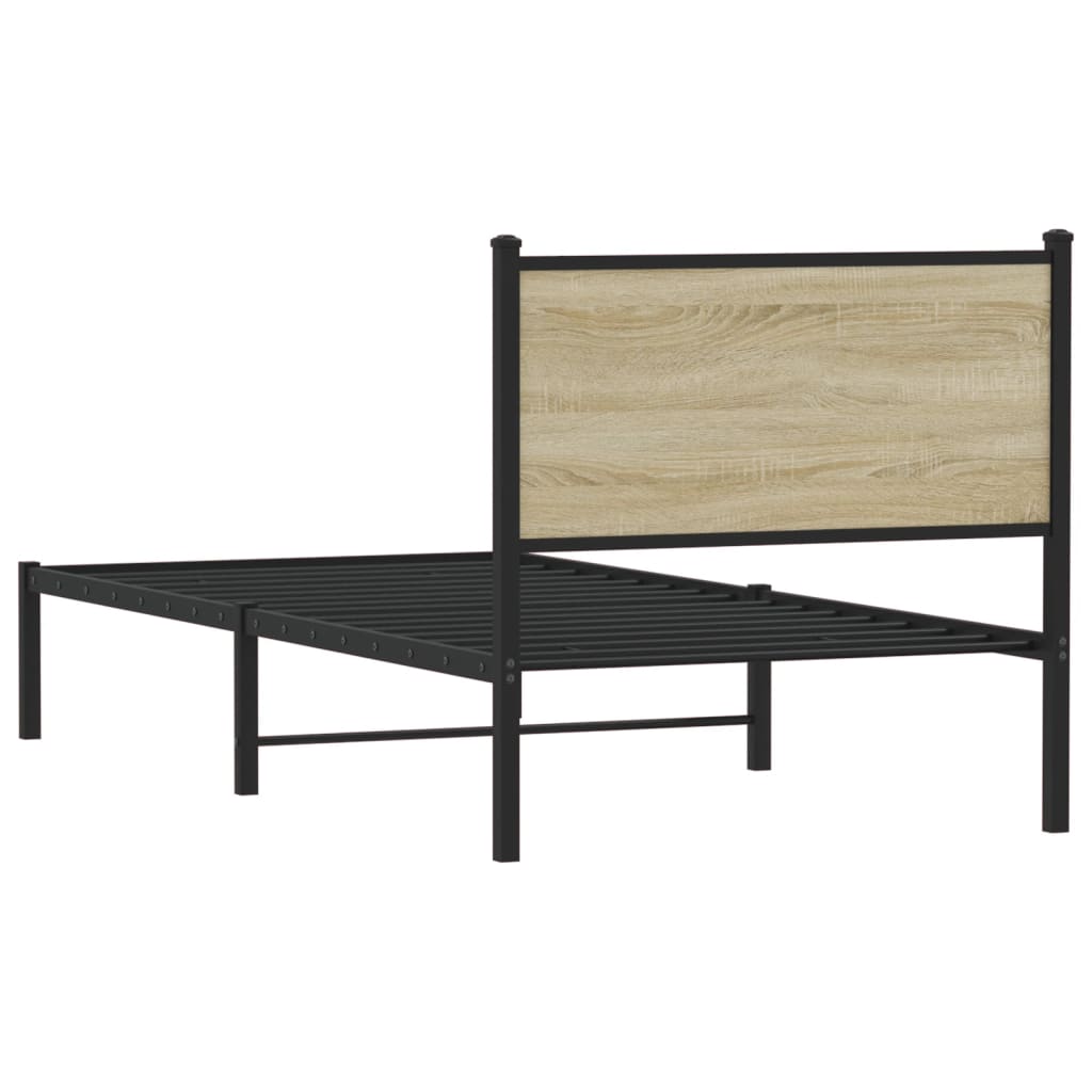 Metalni okvir kreveta bez madraca boja hrasta sonome 90x190 cm