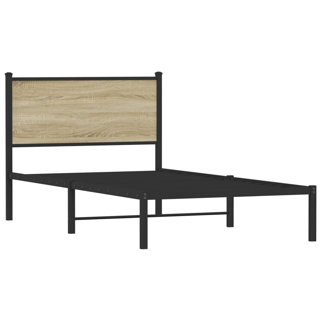 Metalni okvir kreveta bez madraca boja hrasta sonome 100x200 cm