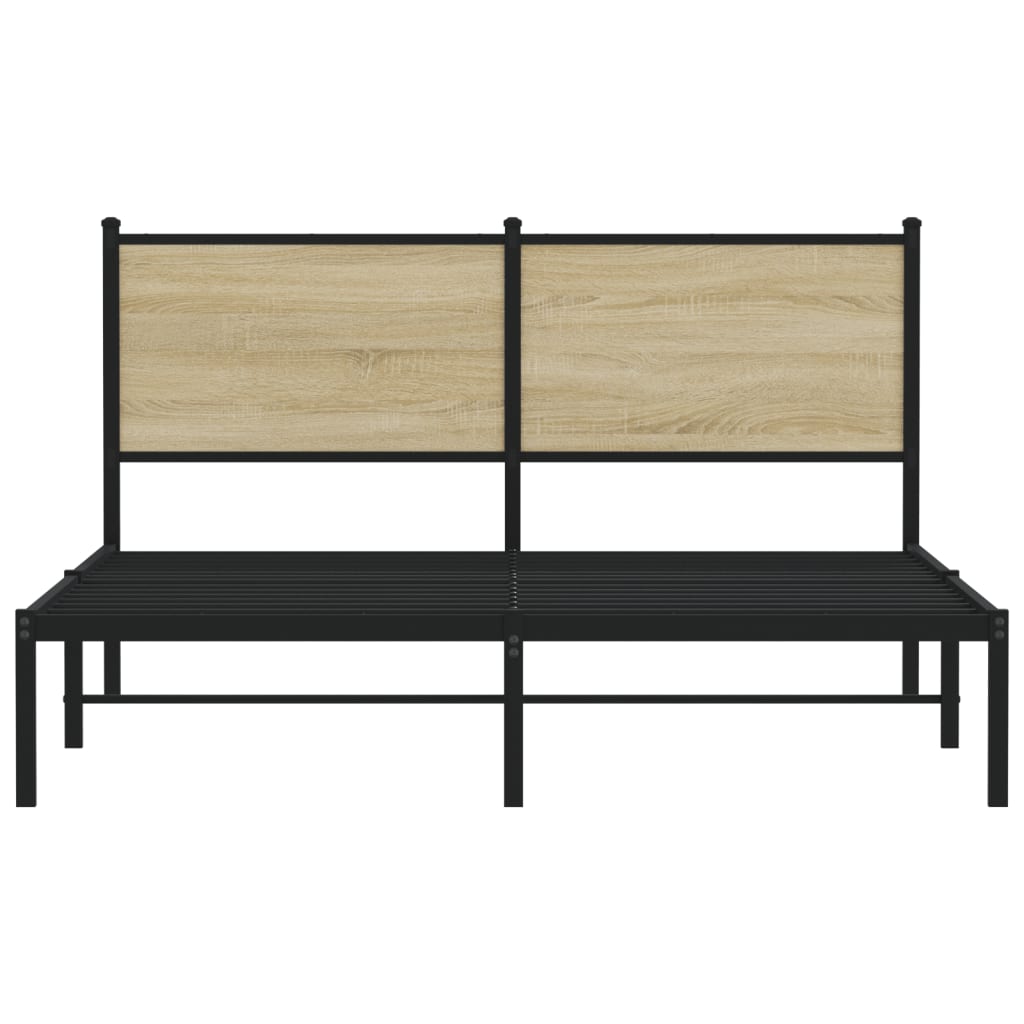 Metalni okvir kreveta bez madraca boja hrasta sonome 140x190 cm
