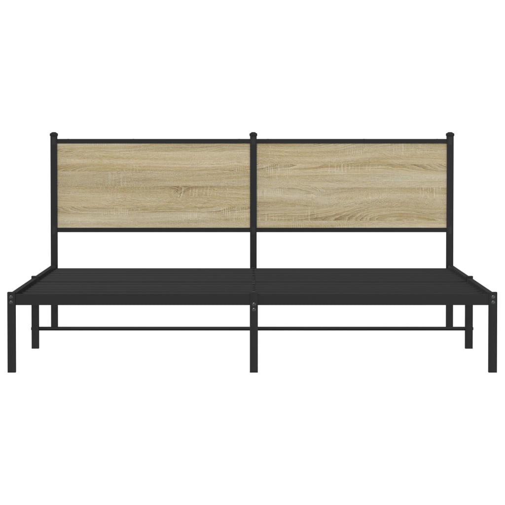 Metalni okvir kreveta bez madraca boja hrasta sonome 160x200 cm