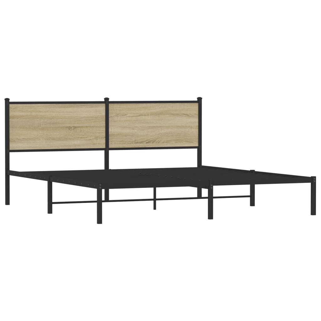 Metalni okvir kreveta bez madraca boja hrasta sonome 183x213 cm