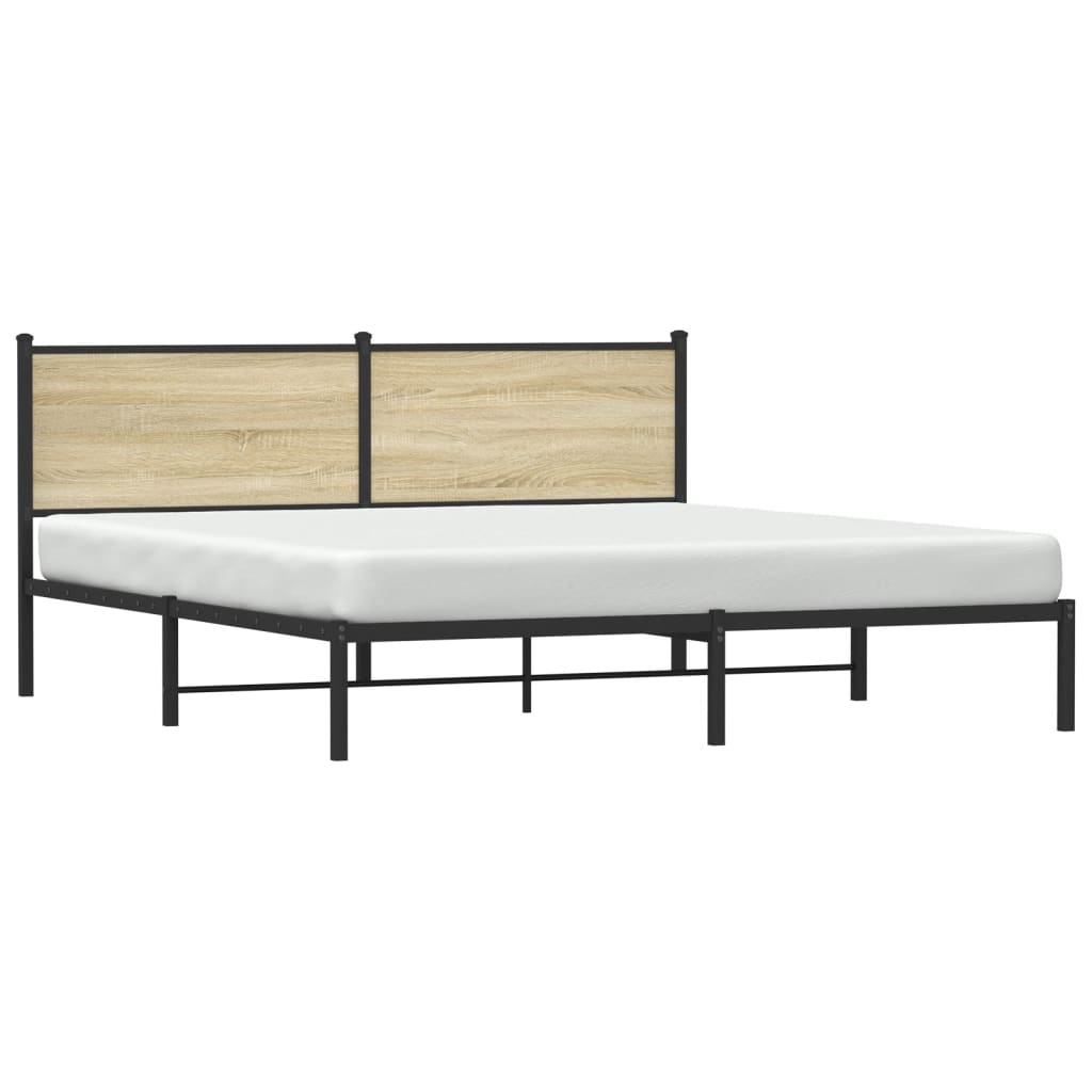 Metalni okvir kreveta bez madraca boja hrasta sonome 183x213 cm