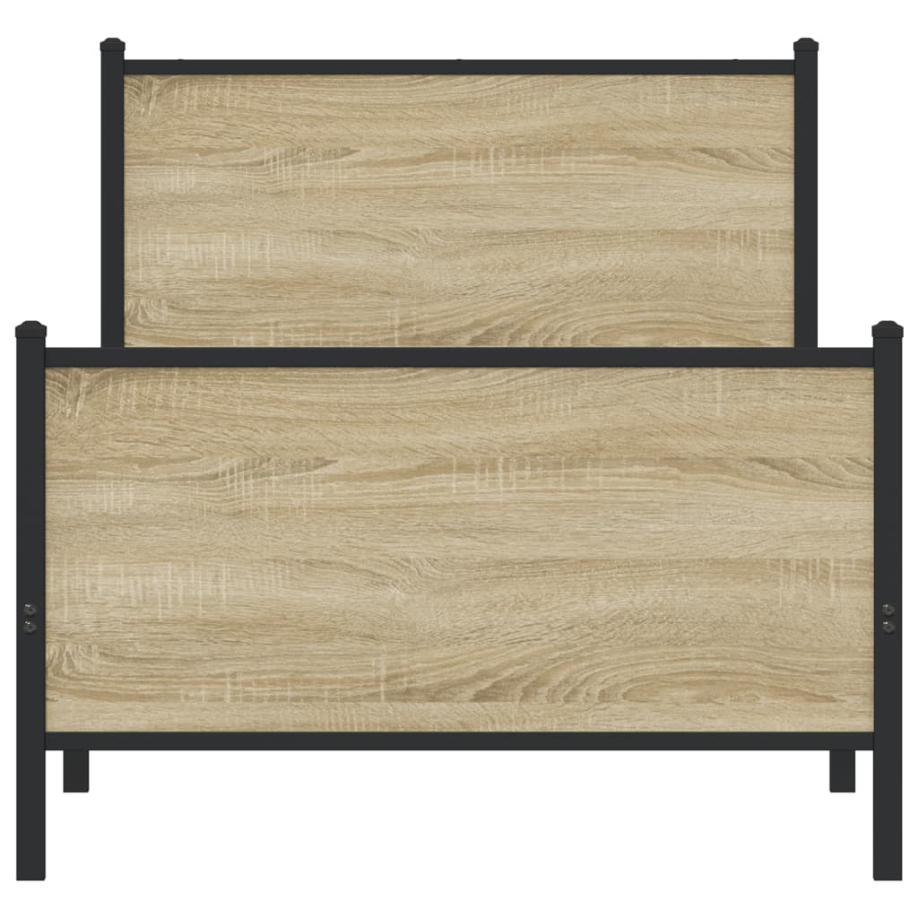 Metalni okvir kreveta bez madraca boja hrasta sonome 75x190 cm