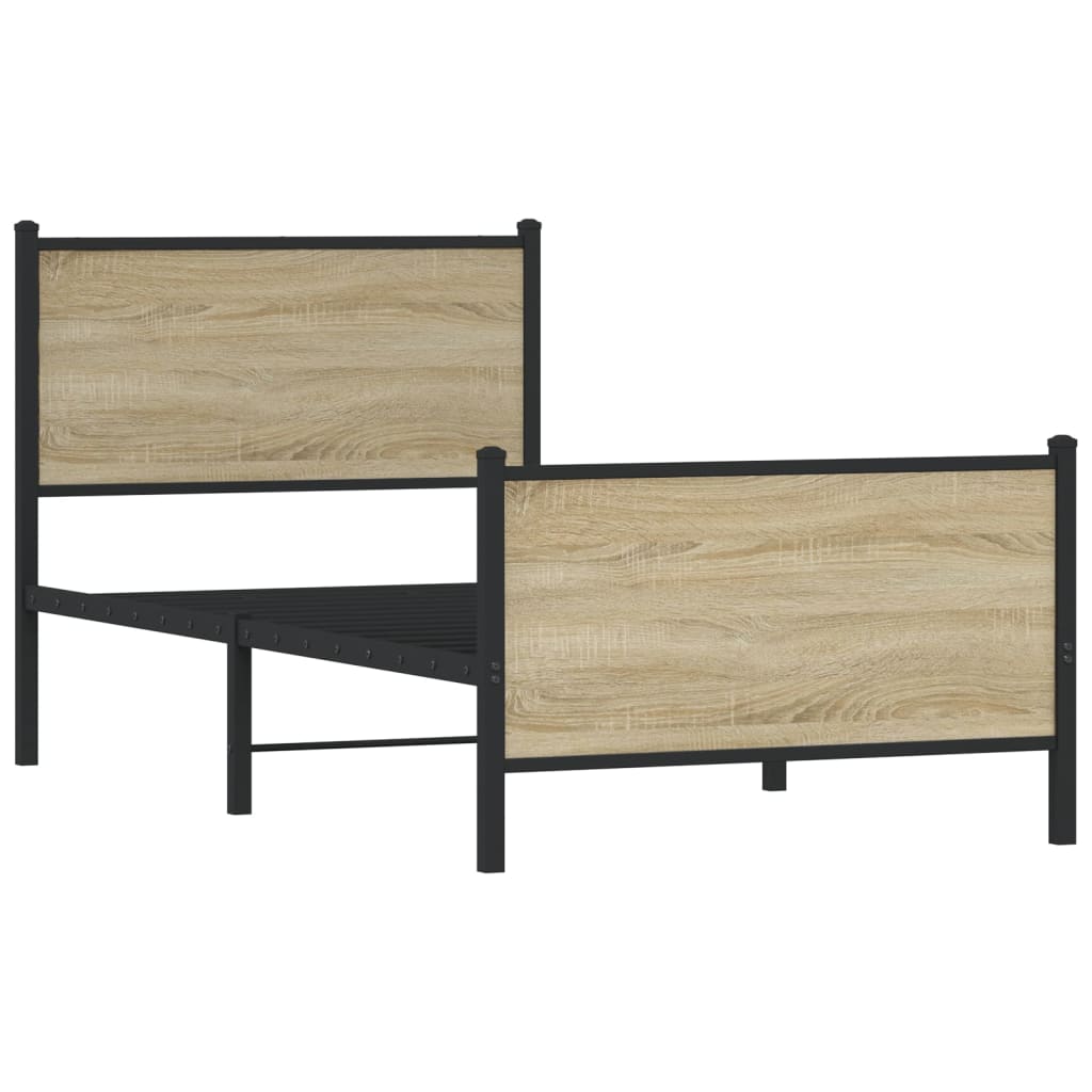 Metalni okvir kreveta bez madraca boja hrasta sonome 80x200 cm