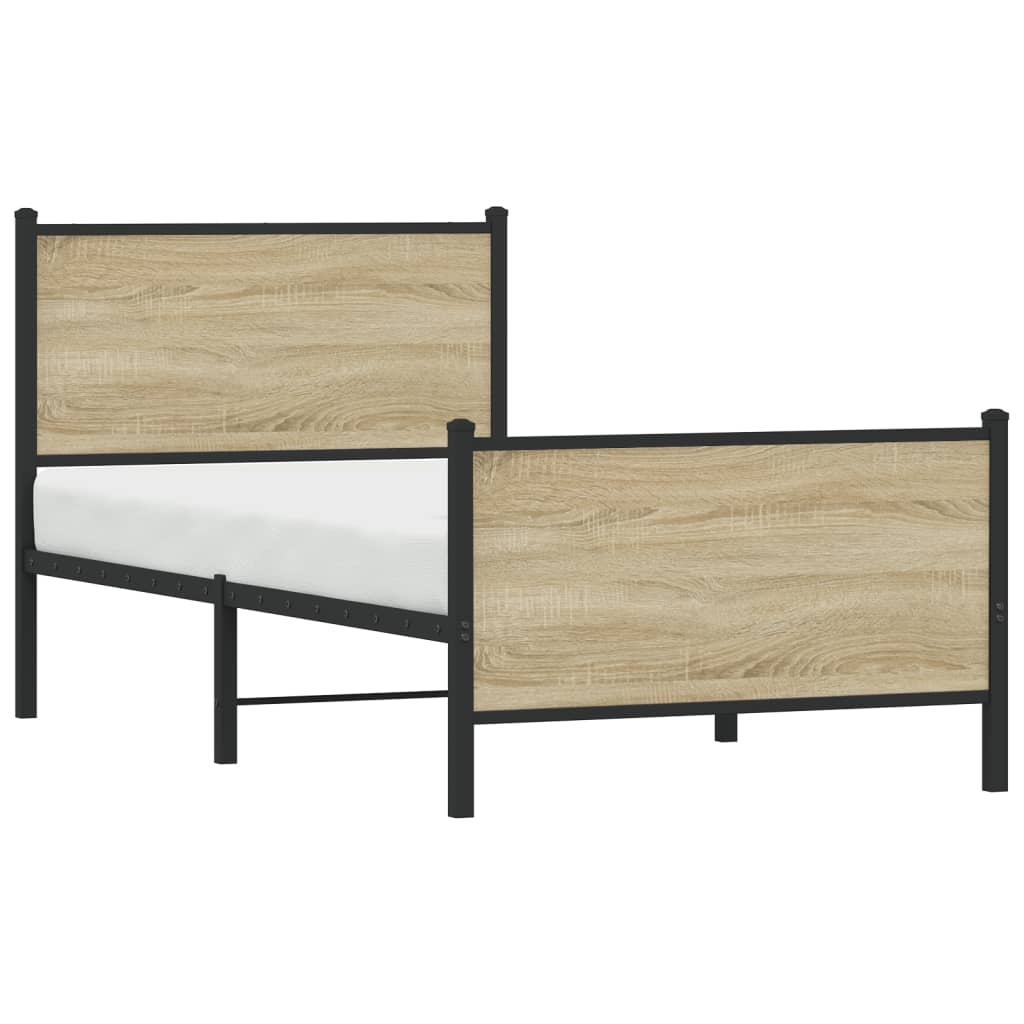 Metalni okvir kreveta bez madraca boja hrasta sonome 80x200 cm