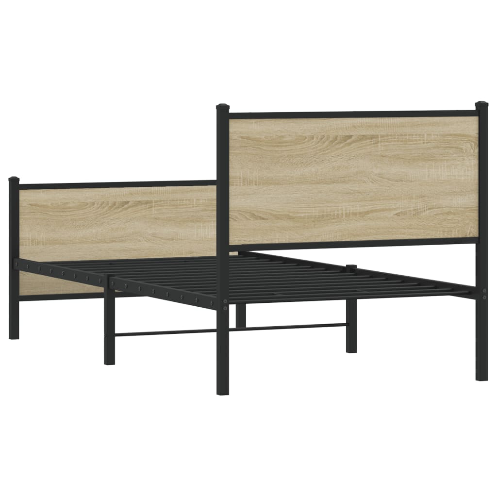Metalni okvir kreveta bez madraca boja hrasta sonome 80x200 cm