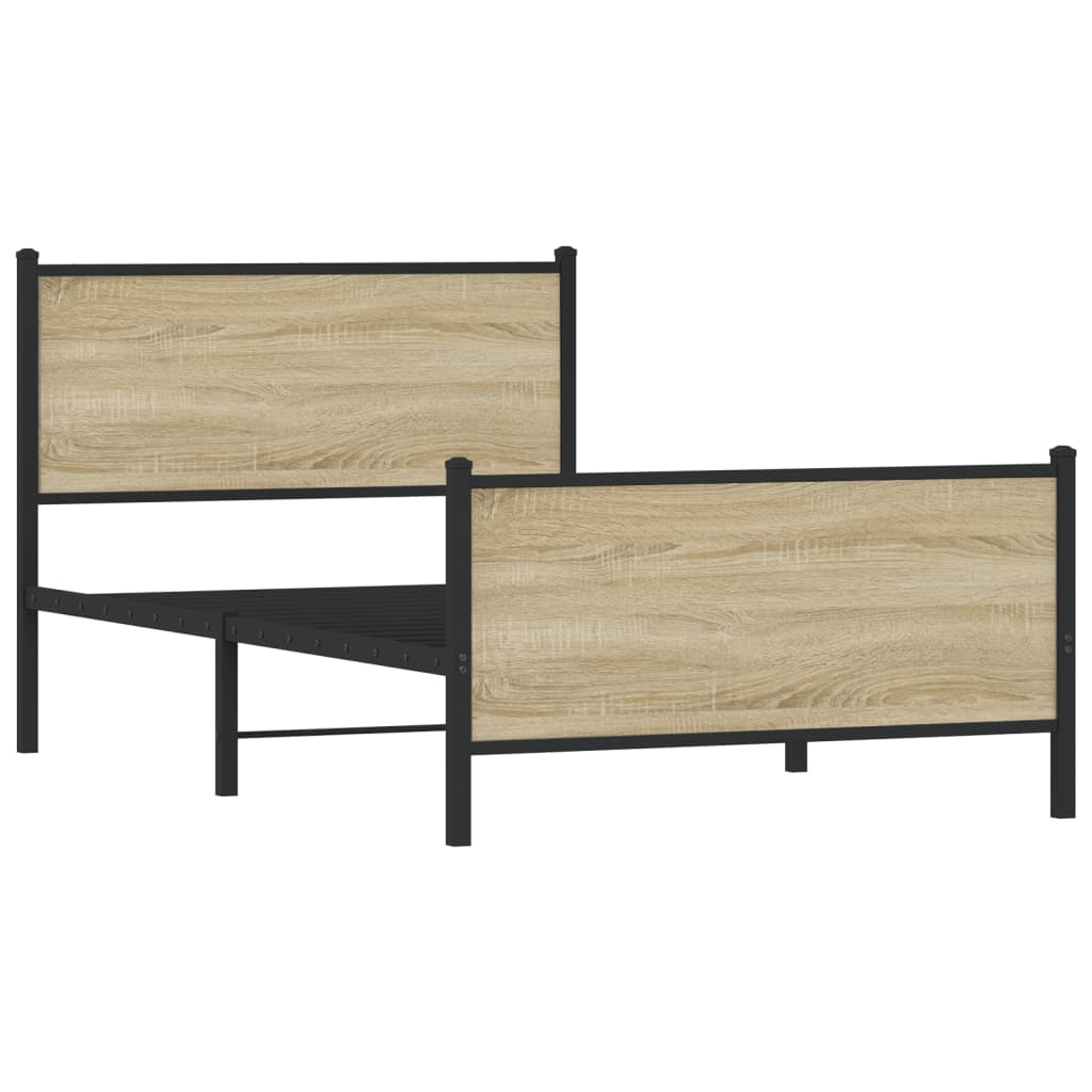 Metalni okvir kreveta bez madraca boja hrasta sonome 100x190 cm