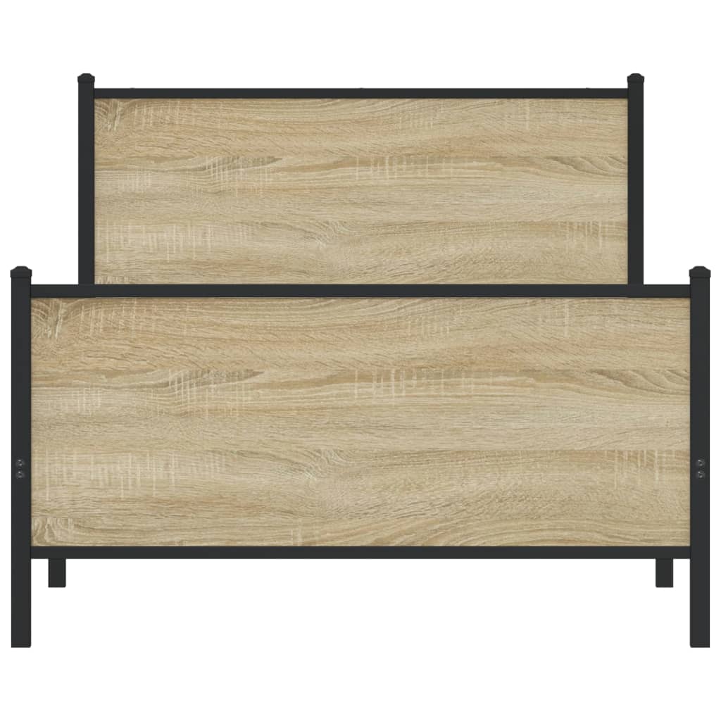 Metalni okvir kreveta bez madraca boja hrasta sonome 107x203 cm