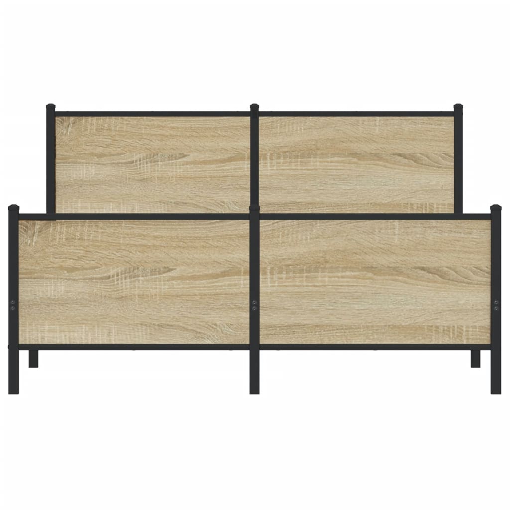 Metalni okvir kreveta bez madraca boja hrasta sonome 137x190 cm