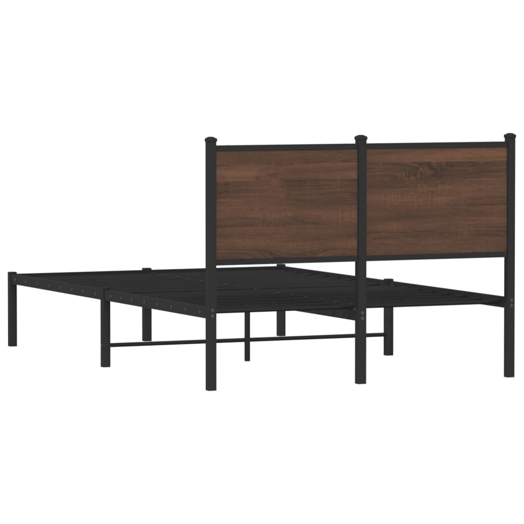 Metalni okvir kreveta bez madraca smeđi hrast 120x190 cm