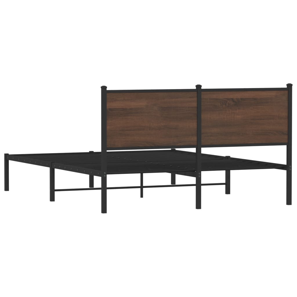 Metalni okvir kreveta bez madraca smeđa boja hrasta 140x200 cm
