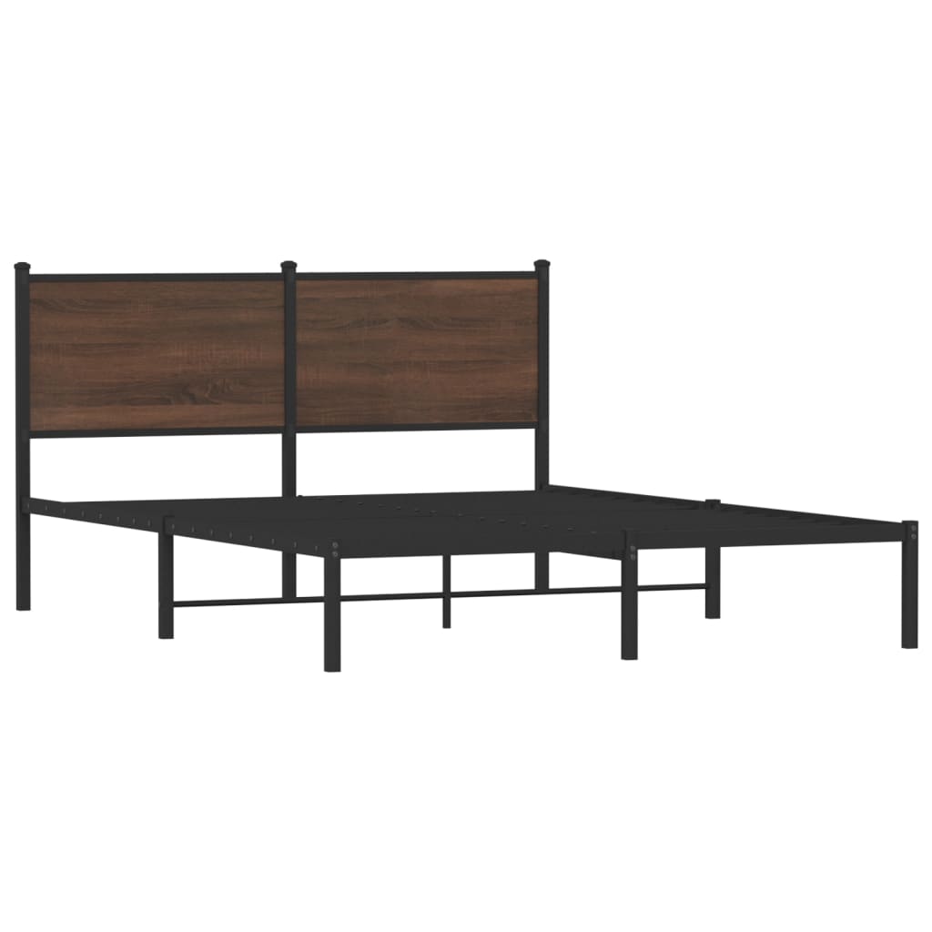 Metalni okvir kreveta bez madraca smeđa boja hrasta 150x200 cm