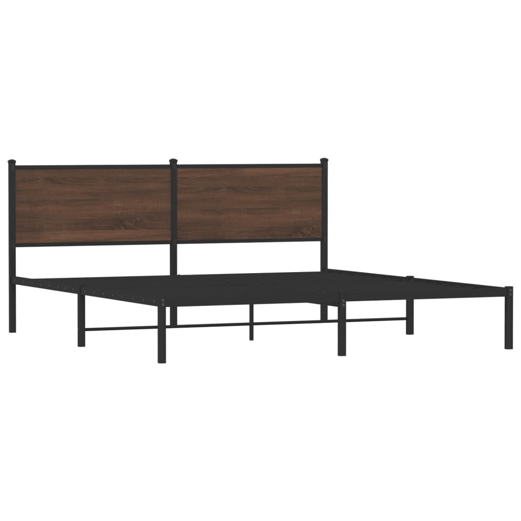Metalni okvir kreveta bez madraca smeđa boja hrasta 183x213 cm