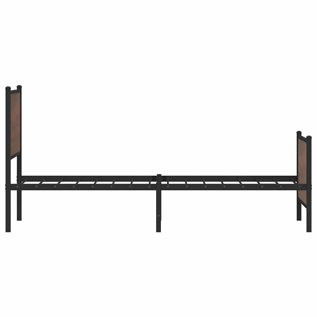 Metalni okvir kreveta bez madraca smeđi hrast 100x200 cm