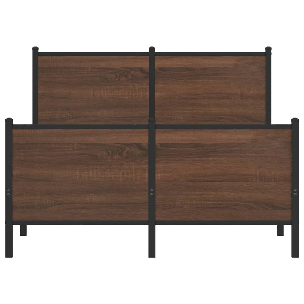 Metalni okvir kreveta bez madraca smeđi hrast 120x190 cm
