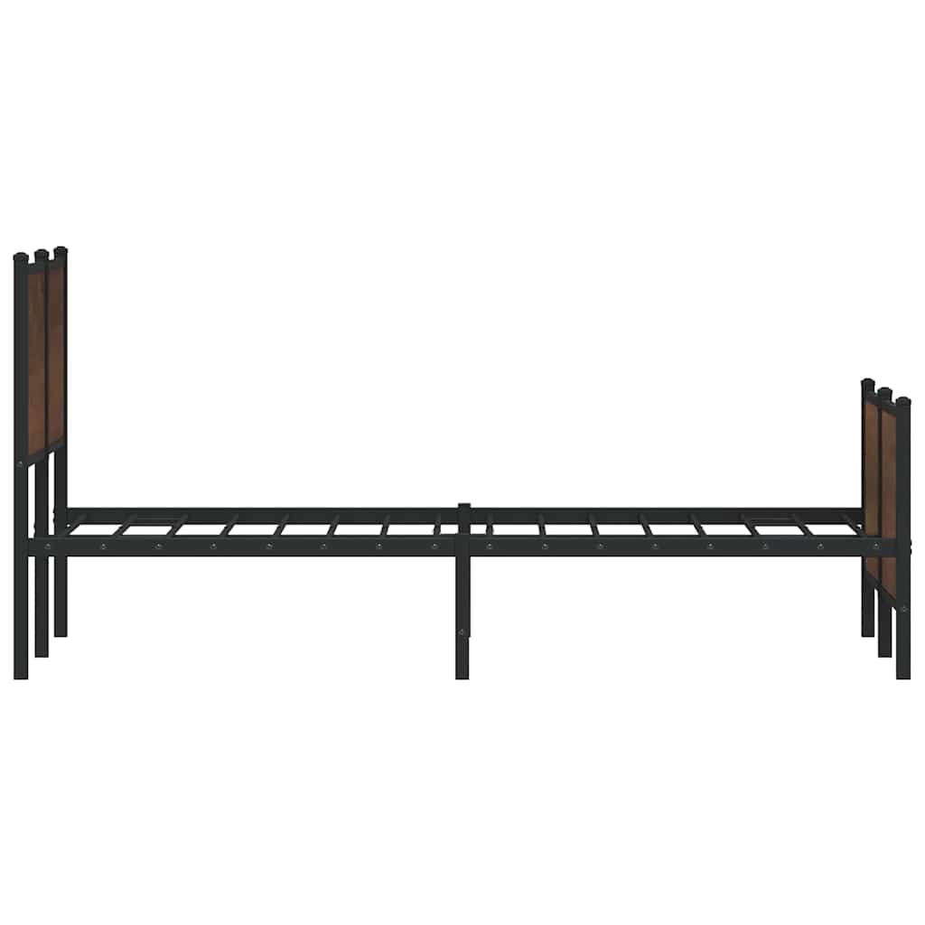 Metalni okvir kreveta bez madraca smeđi hrast 120x200 cm