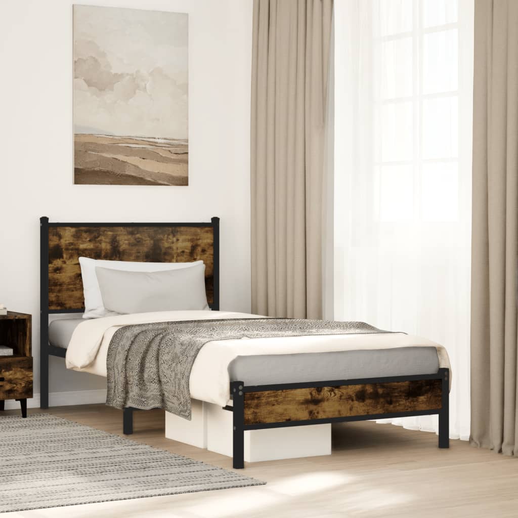 Metalni okvir kreveta bez madraca boja hrasta 80x200 cm